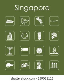 Set of Singapore simple icons
