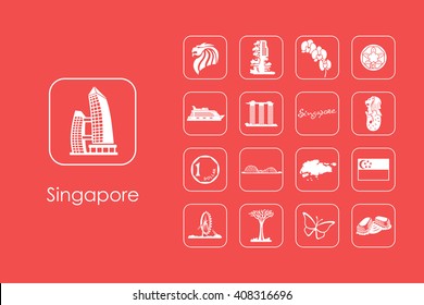 Set of Singapore simple icons