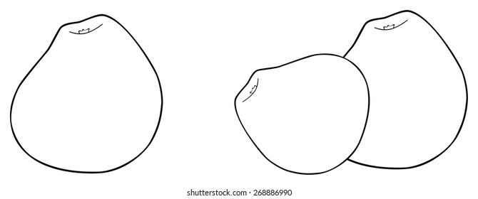 Set of single and 2 pear-shaped apples on white background in the Delightful garden collection