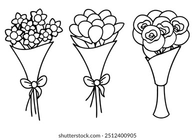 Set and Single flower Vector art