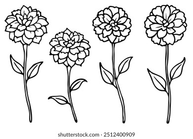 Set and Single flower Vector art