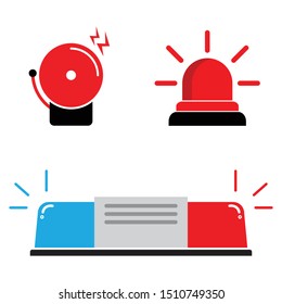 set of Siren vector icon ,Alarm symbol,Siren Icon in trendy flat style isolated on grey background