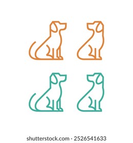 CONJUNTO DE LOGOTIPO DE LA LÍNEA DEL PERRO DEL SITIO