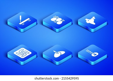 Set Sitar, Scented Spa-Stock, indische Kopfbedeckungsturban, Hindu Swastika, Tandoori Hühnchen und Karte Symbol. Vektorgrafik