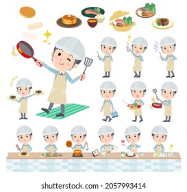 A set of site foreman men about cooking.It's vector art so easy to edit.