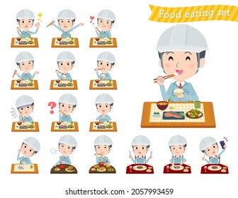 A set of site foreman men about meals.It's vector art so easy to edit.