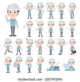 A set of site foreman men with who express various emotions.It's vector art so easy to edit.