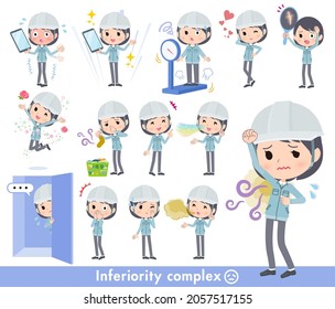 A set of site foreman women on inferiority complex.It's vector art so easy to edit.