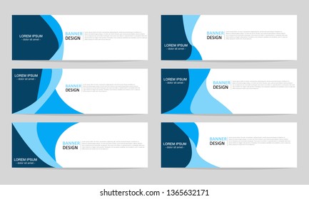 Set of six abstract design web banner template. Modern template design for web.