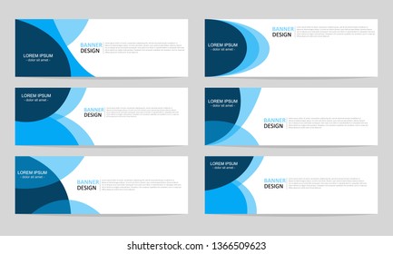 Set of six abstract design web banner template. Modern template design for web.