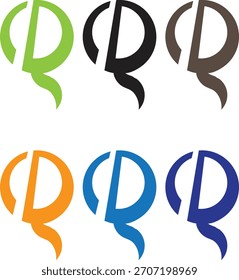 Un conjunto de seis símbolos abstractos de estilo monográfico que se asemejan a las formas reflejadas "Q" y "P" o "Q" y "D", dispuestas en una cuadrícula de dos filas.