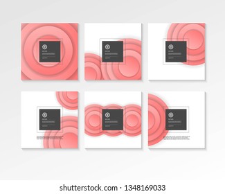 Set of six abstract square minimalistic backgrounds