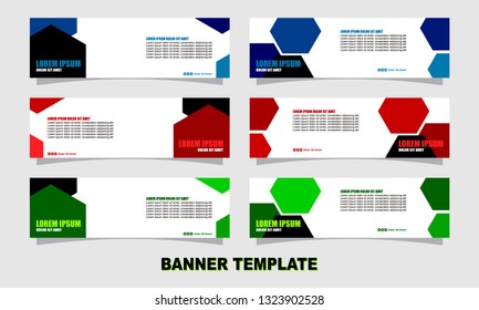 Set of six abstract vector banners.modern template design for website.geometric style web banners backdrop background