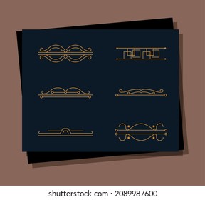 set of six art deco