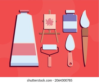 set of six art items