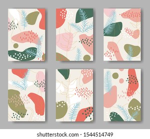 Set of six background with abstract Christmas ornament