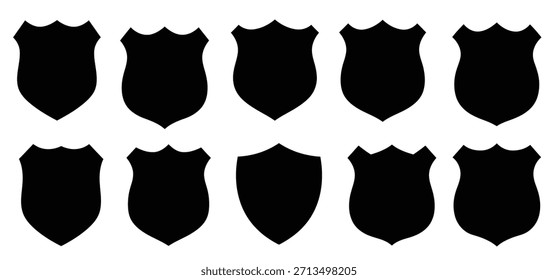 Conjunto de seis escudos en blanco y negro