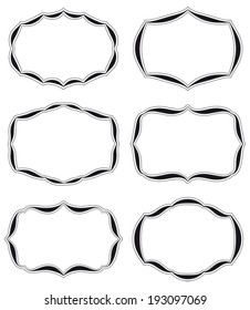 Set of six blank vintage labels