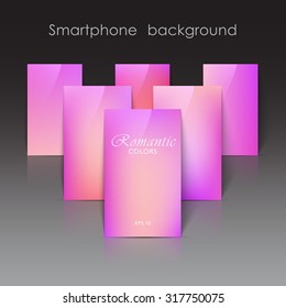 Set of six blurred backgrounds in romantic pink colors. It can be used as backgrounds for smartphones, tablets, monitors, sites