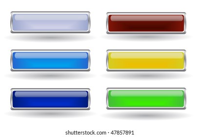 Set of six bright buttons