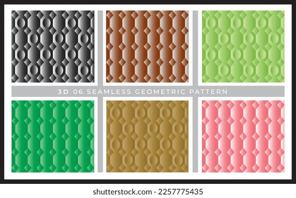 Conjunto de seis luminosos y transparentes patrones geométricos 3D de lujo. puede utilizarse para la portada, el trabajo artístico, el anuncio de impresión, el paso de fondo 10. 