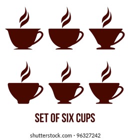 Set of six brown cup