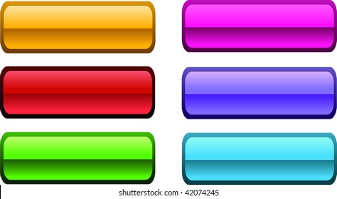 Rectangle Glass Menu Buttons Colored Set Stock Vector (Royalty Free ...