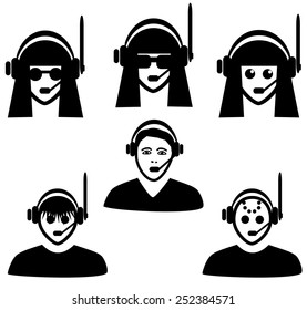 set of six Call center icons