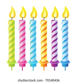 Set of six candles for the holiday for decorating.