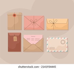 set of six card envelopes