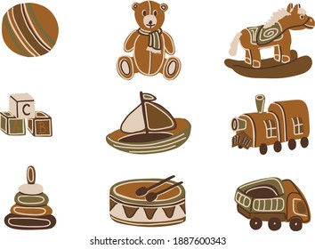 set of six children's toys vector