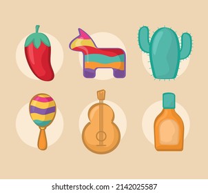 set of six cinco de mayo items