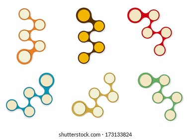 the set of six color blank circle shapes schedules / the set of circle schemes / The info graphic element set