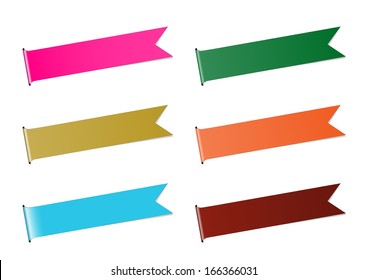 The set of six color blank ribbons ready for your text / The set of six color ribbons / The banner