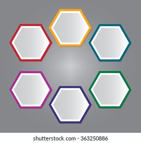 Set of six color labels. Info graphics vector.