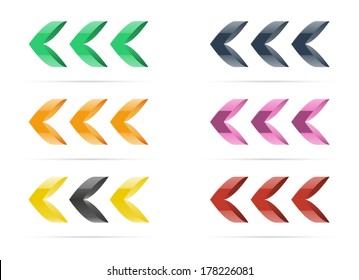 the set of six color stylish arrow graphic elements / The stylish arrows set / The arrow