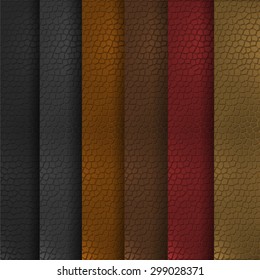 Set Of Six Colored Leather Textures