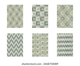 set of six colorful art for flyer, cover, notebook title, book title, brochure, marketing, frame, scenery, painting, card, magazine, business template, background, poster, page presentation, banner
