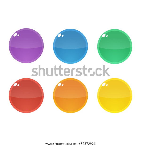 Set Six Colorful Round Circle Glossy Stock Vector (Royalty Free ...