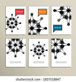 Set of six covers with abstract patterns