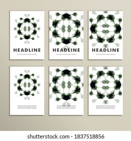 Set of six covers with abstract patterns