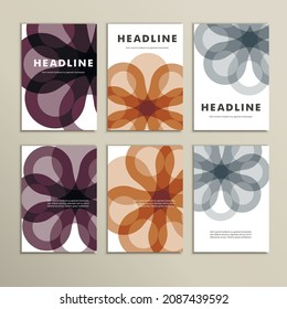 Set of six covers with abstract patterns