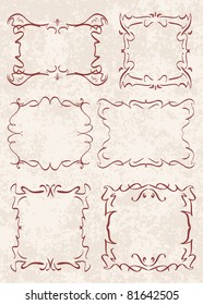 set of six decorative frames