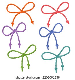 Set of six decorative knotted ropes.  For decoration.