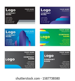 Set  Of six Design Templates for Business card