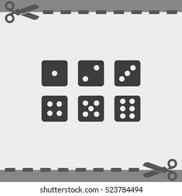 Set of six dices.