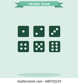 Set of six dices.
