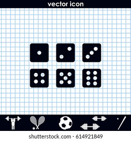 Set of six dices.