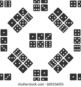 Set of six dices icon seamless pattern on white background. Vector Illustration