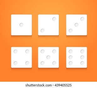 Set of six dices icons